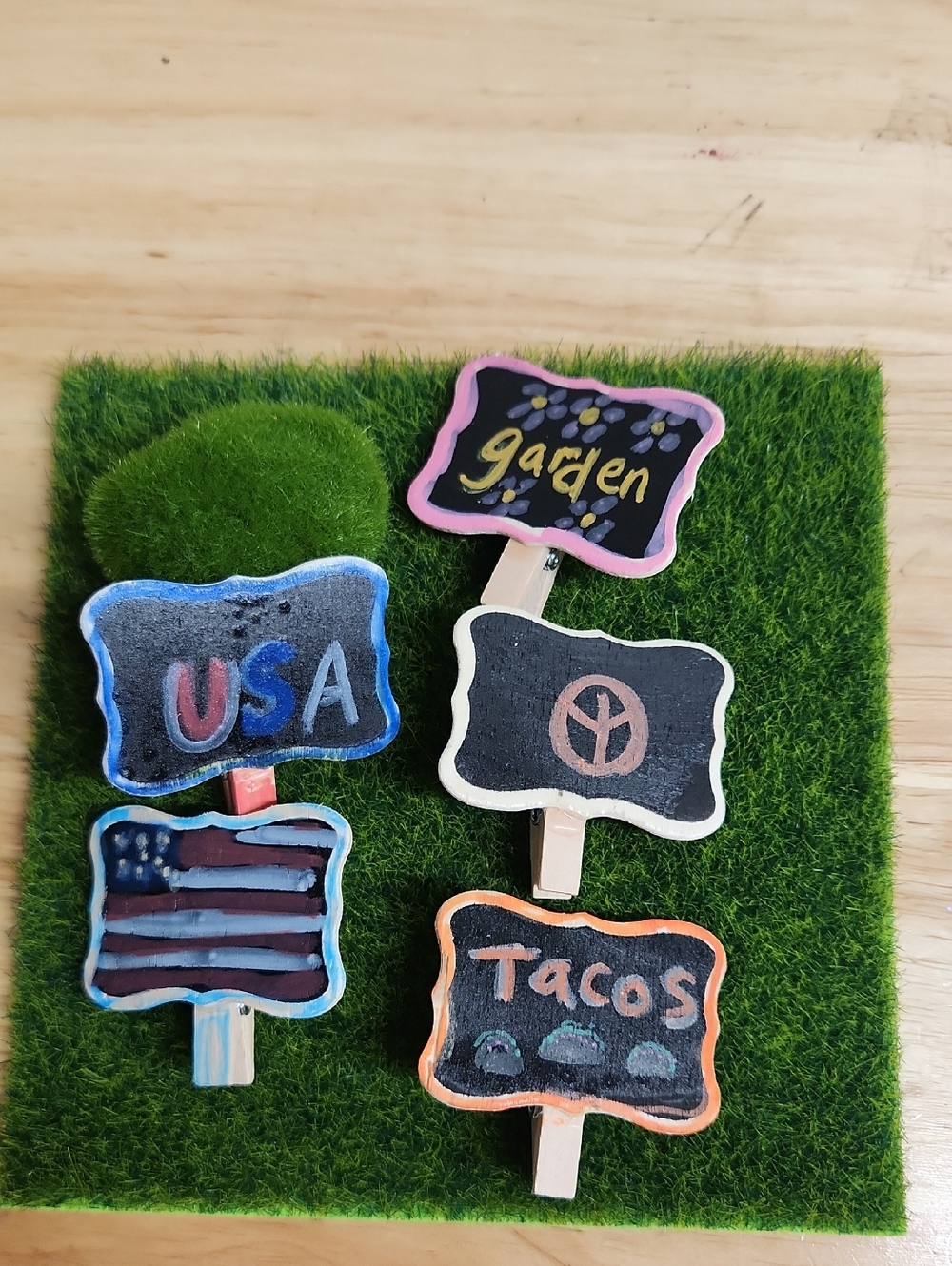 Gnome Mini Garden Signs - Rock  - Includes Gnome